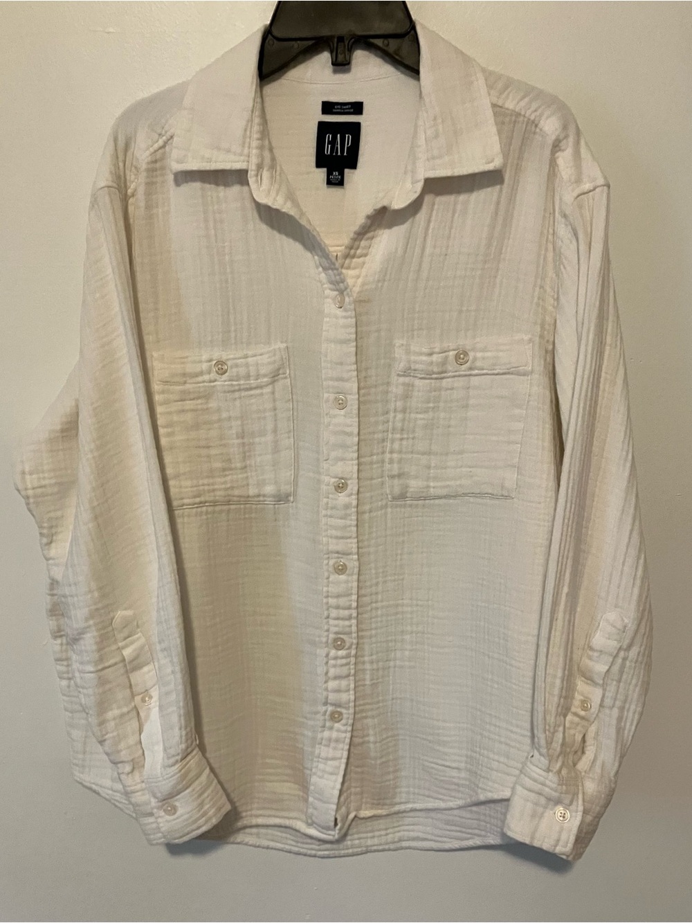 GAP Big Shirt Crinkle Gauze Button-Up Cotton Shirt